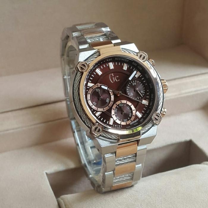 Jam Tangan Wanita Guess Collection GC Y2400 Crono S.Steel Ori BM 37mm