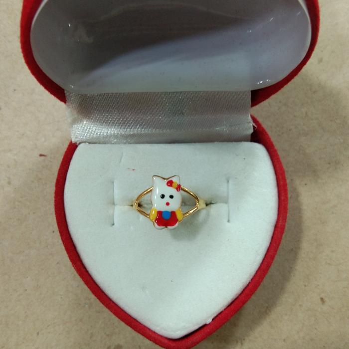 cincin anak gambar hello kitty kelinci 1/2 gram emas muda