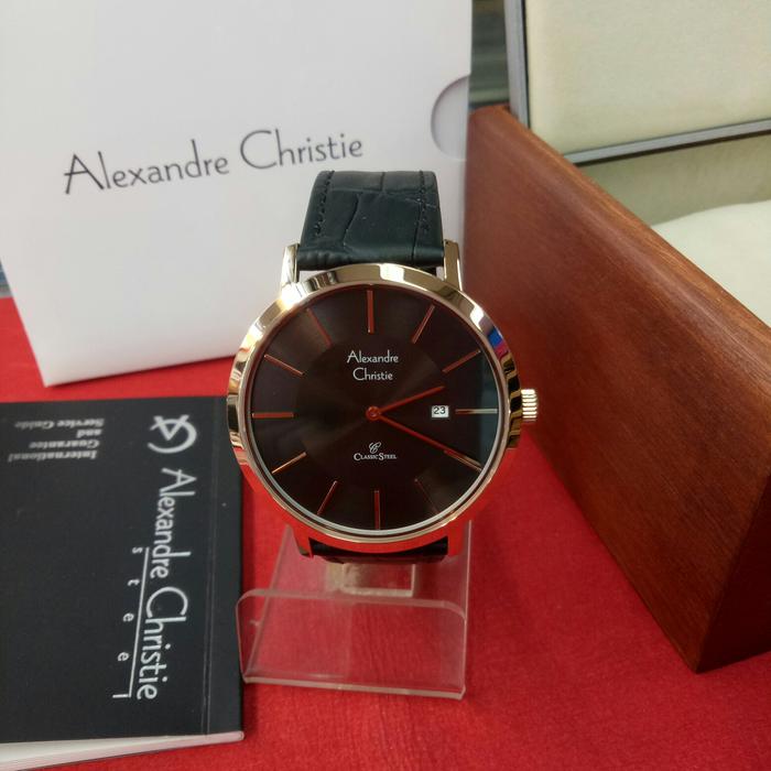 jam tangan analog pria alexandre christie AC 8599 MD solid steel
