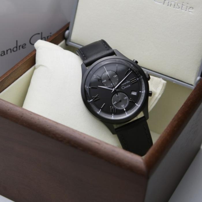 ALEXANDRE CHRISTIE AC 6575 FULL BLACK LEATHER AC6575 PRIA ORIGINAL