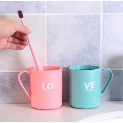 H622 (A.TR) (1PCS) GELAS COUPLE PLASTIK LOVE / GELAS COUPLE BLACK WHIT