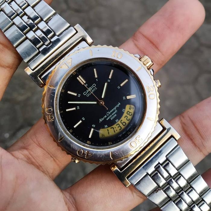 Jam Tangan Antik Casio Alarm Chronograph Wr 200M Diver Analog