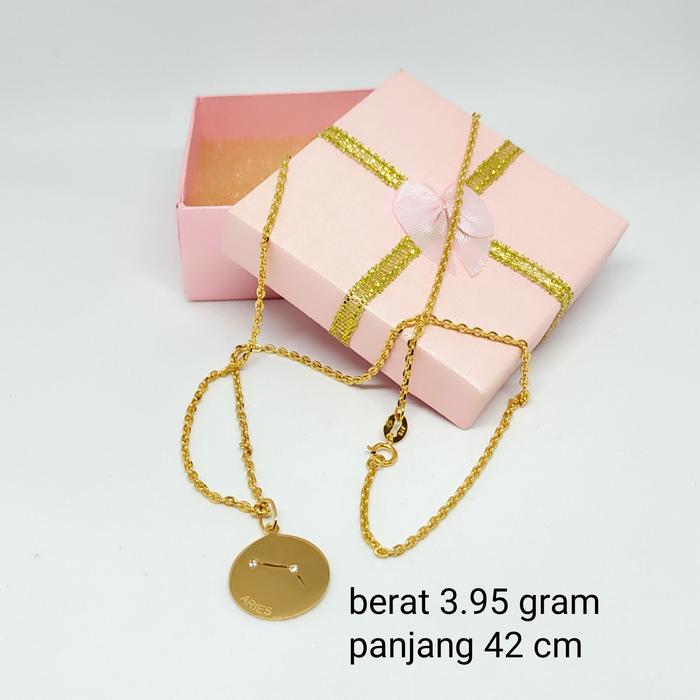 kalung emas 375 rantai Nori zodiak SL