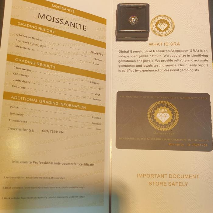 moissanite sertifikat gra