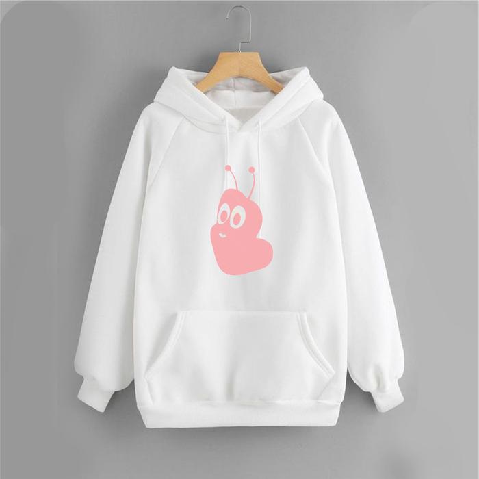 Jaket Hoodie Pink Larva Lucu Keren Jumbo Ukuran S-5XL