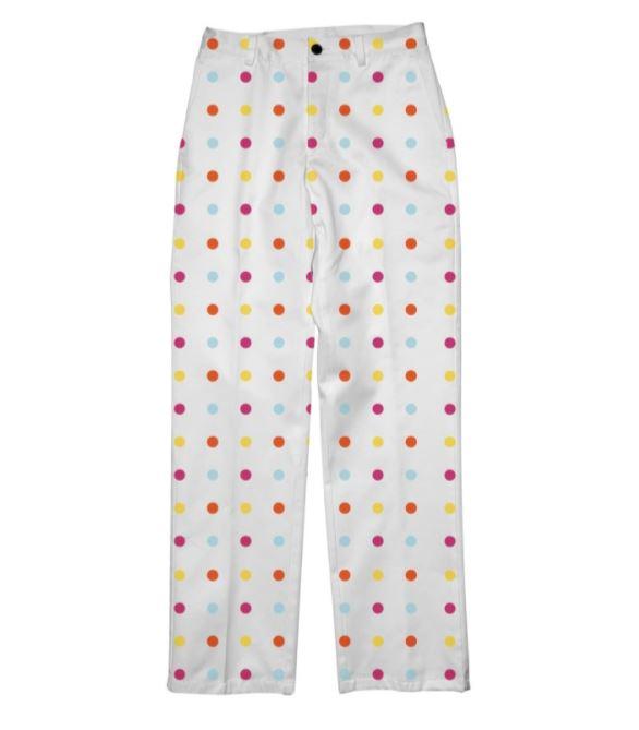 LEAF POLKA WORKPANTS - WHITE - XL