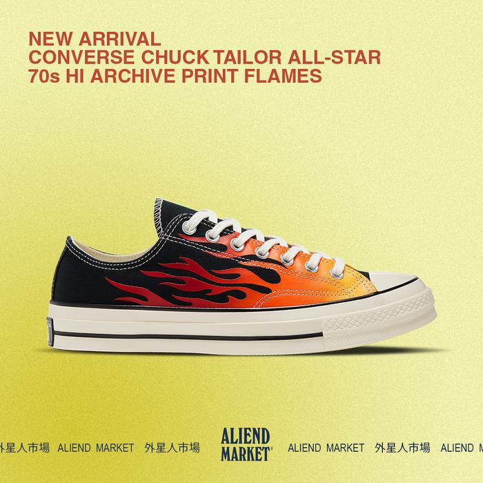 Converse 70s Ox Flame, Low (black / enamel red / egret)