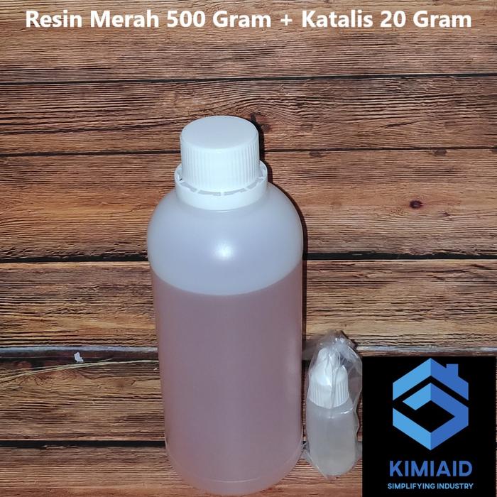 Resin Merah 500 Gram + Katalis - Kerajinan Tangan - Resin Polyester