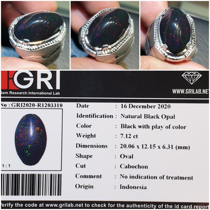 Batu Kalimaya Banten Jarong Black Opal Indonesia Memo 7.12 crt
