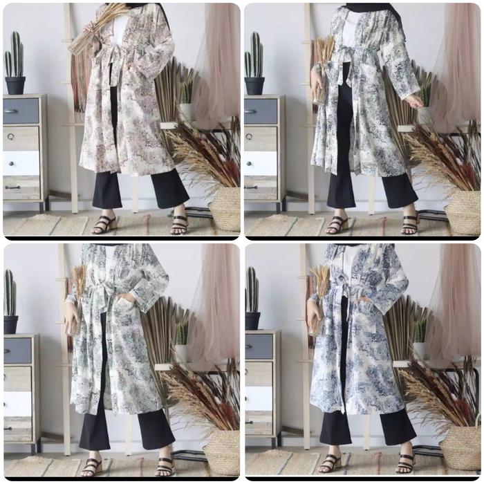 flower long cardi/cardigan hijab/outer panjang bunga bunga/outer mona