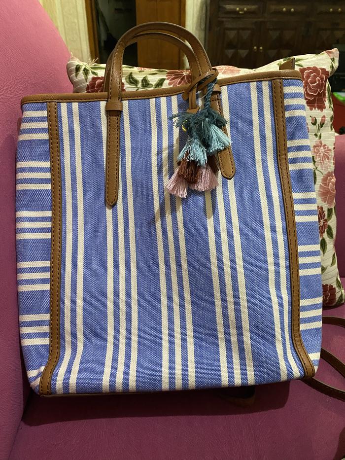 tas fossil camilla backpack blue white