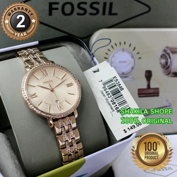 Jam Tangan Fossil Wanita ES3546 Rantai Fullset Original Garansi 2Th