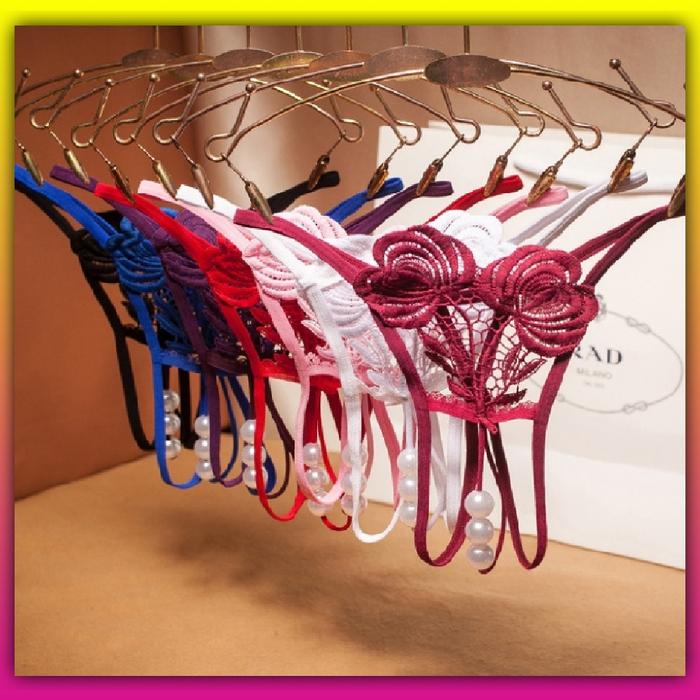 Celana Dalam Wanita Gstring Sexy mutiara Tali satu Import