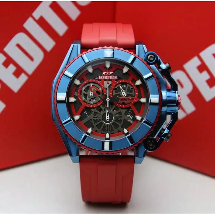EXPEDITION EXP3009 E3009 EXP 3009 E 3009 RUBBER STRAP BLUE RED ORIGINA