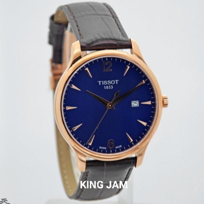 Jam Tangan Pria Tissot T063.610.36.047.00 Original Rosegold Blue
