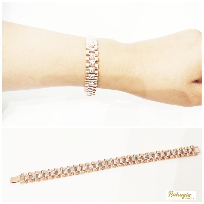 Gelang Rolex Rose gold kadar 750