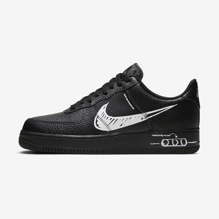 NIKE AIR FORCE 1 LV8 UTILITY SKETCH PACK TRIPLE BLACK WHITE ORIGINAL