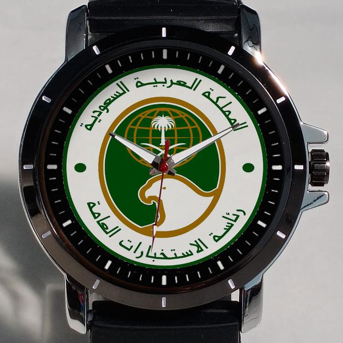 Jam Tangan Pria Keren Badan Intelijen Arab saudi Logo Custom image