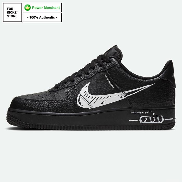 NIKE AIR FORCE 1 LV8 UTILITY SKETCH BLACK WHITE