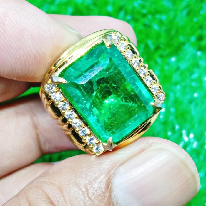 cincin batu permata jamrud catam