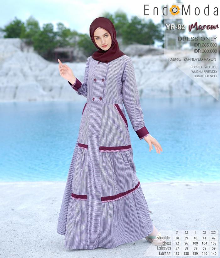Gamis Muslimah Endomoda YR 92 Maroon