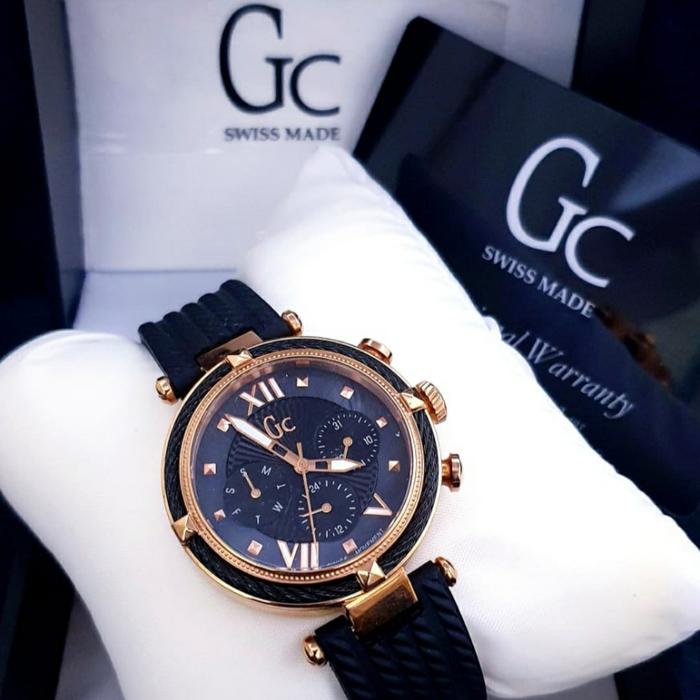Jam Tangan Wanita Guess Collection GC Cablehic Wire Rubber Ori BM 37mm