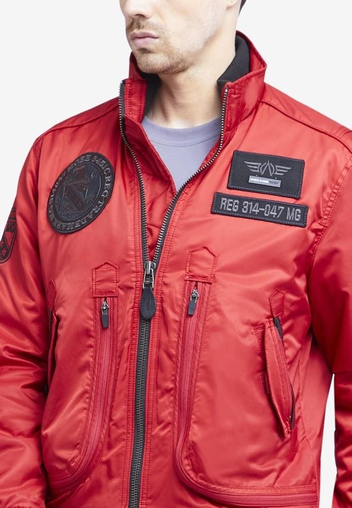Jaket Bomber Pria Asli Brand MGee 3451C Cross 018 Red