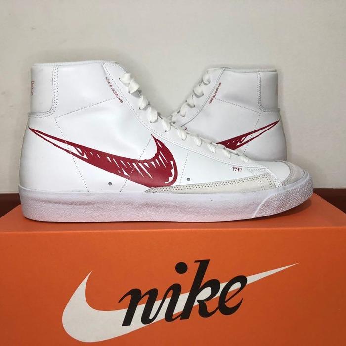 nike blazer mid 77 vintage sketch white red
