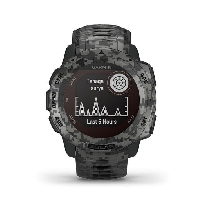 Jam Tangan Garmin Instinct Solar Tactical Graphite Camo & Black - Abu-