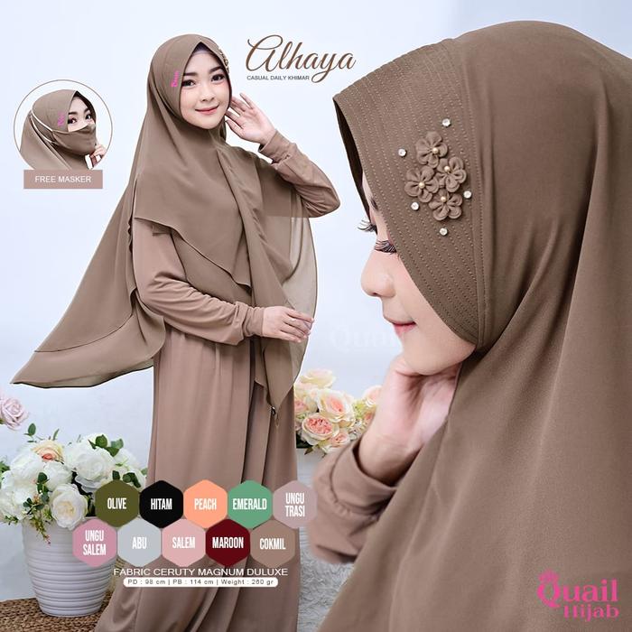 Hijab Khimar Instant Alhaya Casual Daily Original Quail