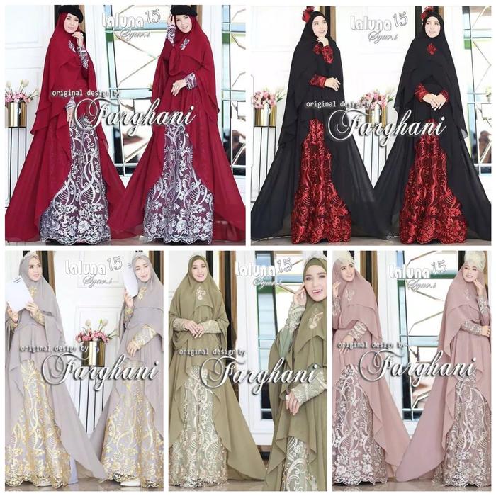Gamis Syari Brokat Laluna 13 by Farghani. Dress Pesta. Gaun Pengantin