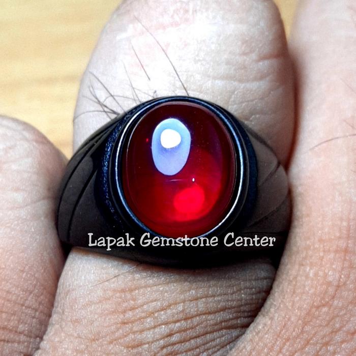 Cincin Batu Akik Merah Siam Rose Asli Bangkok High Quality