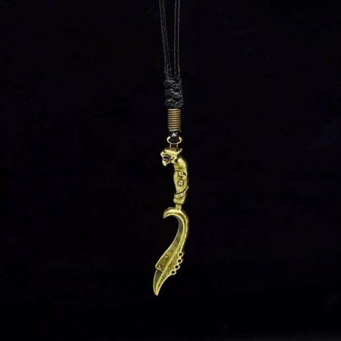 kalung kujang kuningan liontin