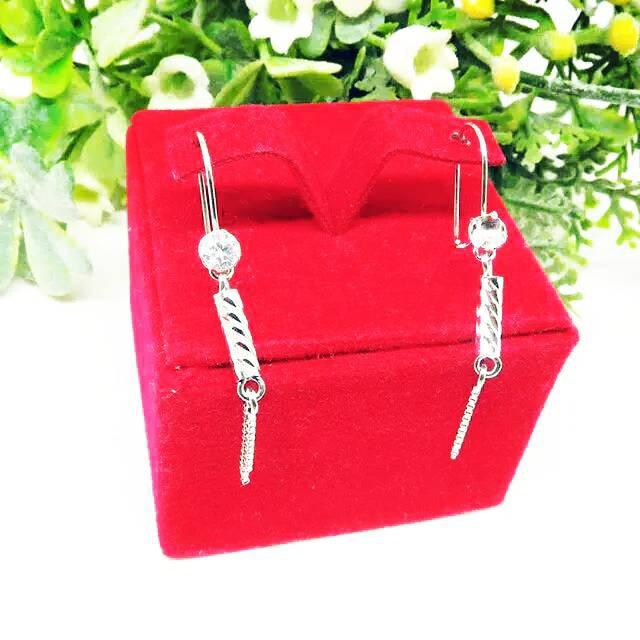 Anting Perak Anting Panjang Perak Silver S925 Lapis Emas Putih