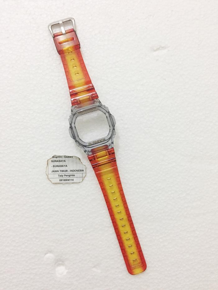 BNB Gshock DW5600 RED YELLOW SMOKE Strap Besel Casio G-shock