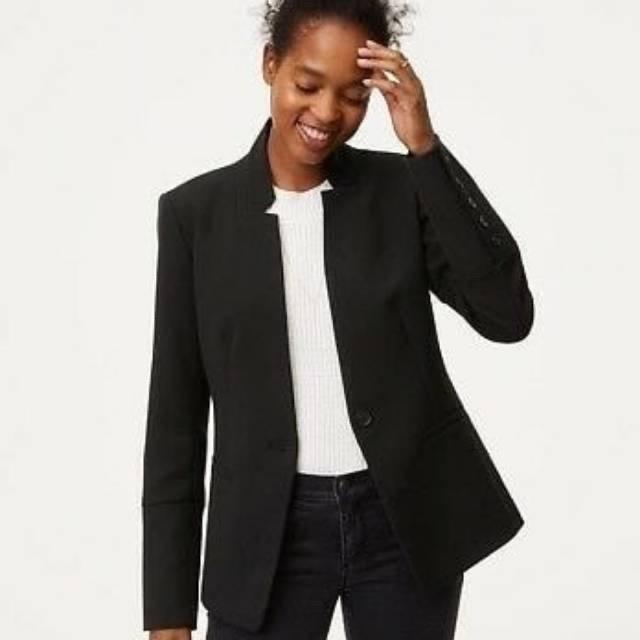 Loft Double Weave with Button Blazer Kantor Wanita Oversize Big Size
