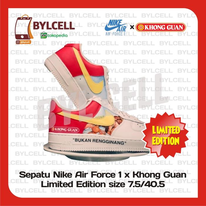 Sepatu Nike Air Force 1 x Khong Guan Limited Edition Ukuran 40.5 / 7.5