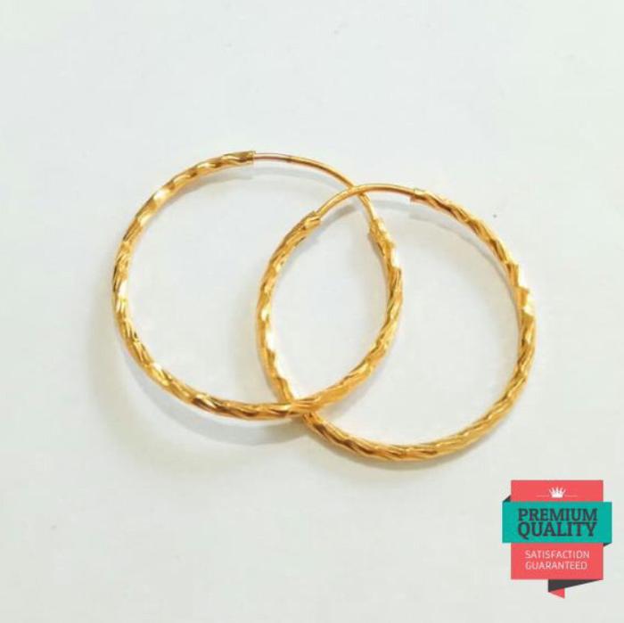 Terlaris Grosir anting emas asli kadar 700 model spiral diameter 2 cm