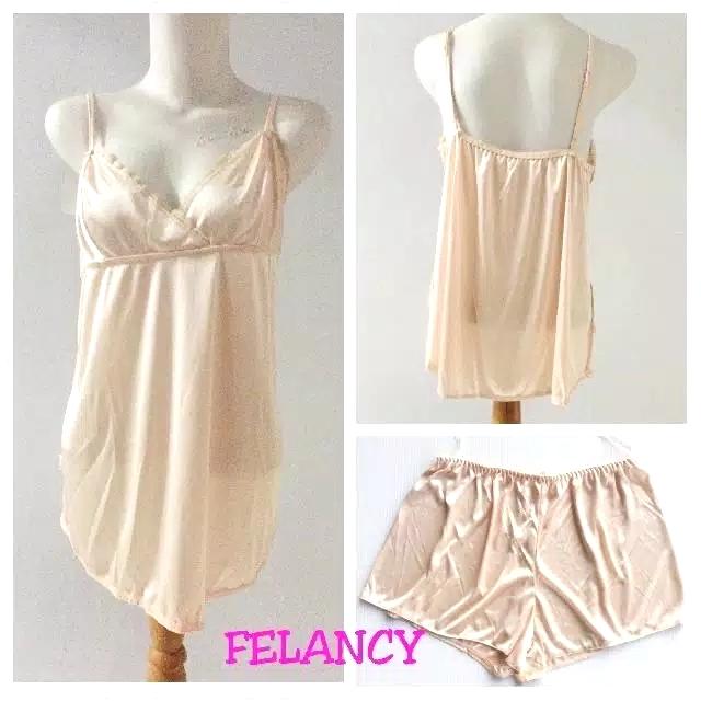 SETELAN LINGERIE FELANCY SATIN BAJU TIDUR PIYAMA (SORELLA LULUDI ZARA