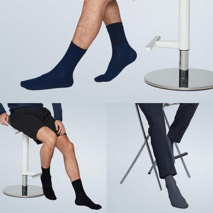 Nefful Men's Rib Socks Kaus Kaki Kesehatan Pria