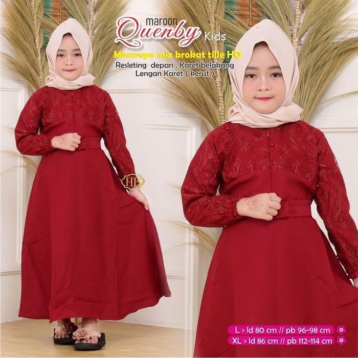 GAMIS ANAK BROKAT QUENBY BAJU BATIK ANAK PEREMPUAN GAMIS BROKAT MODERN