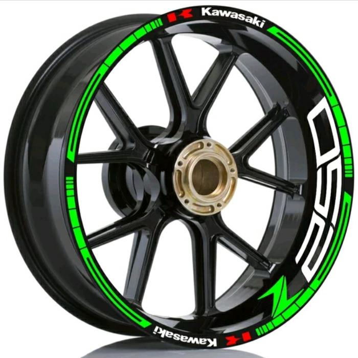 STICKER VELG CUTTING STICKER KAWASAKI Z250 WHITE GREEN 03