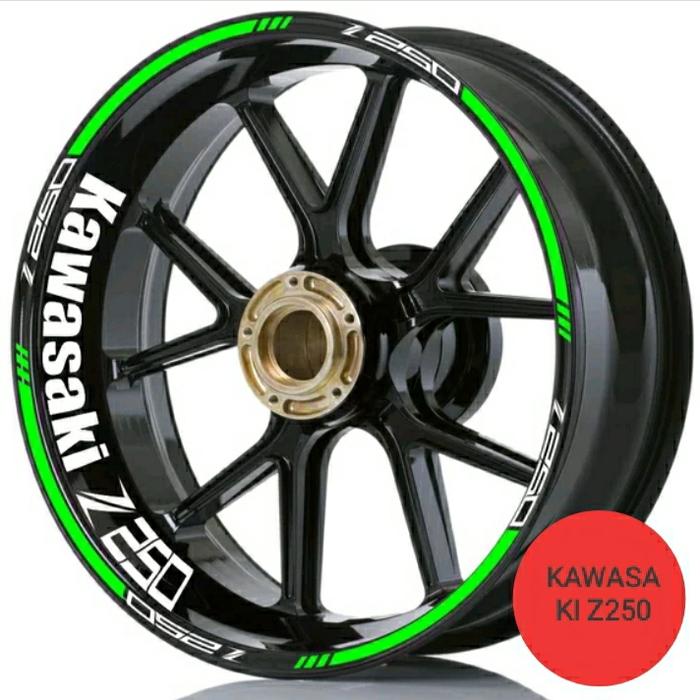 STICKER VELG CUTTING STICKER KAWASAKI Z250 WHITE GREEN 04