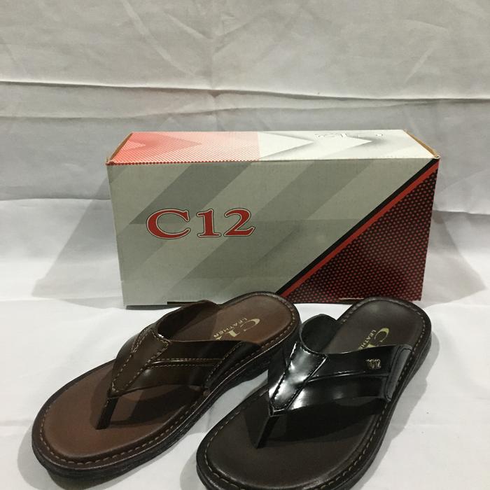 Sandal jepit kulit pria C12 CS 542