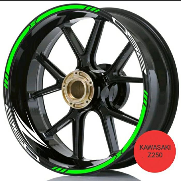 STICKER VELG CUTTING STICKER KAWASAKI Z250 WHITE GREEN 05