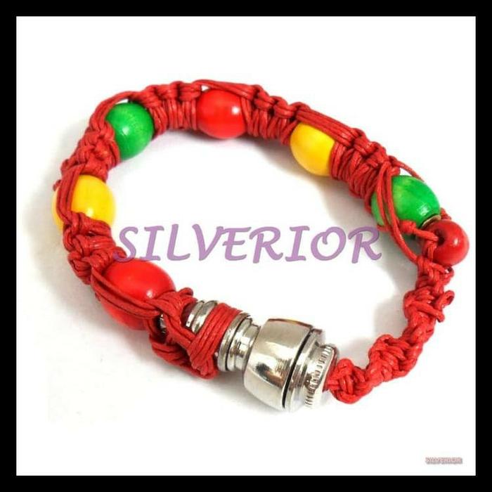 Aksesoris Gelang Tangan Pipa Pria Reggae Bracelet Merah