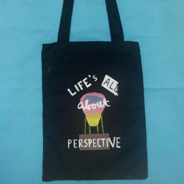 Tote Bag Lukis Bahan Kain Kanvas Drill
