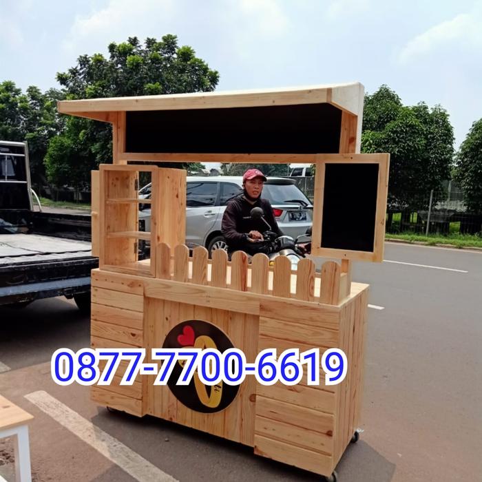 booth minuman / booth kayu jati belanda /booth gerobak