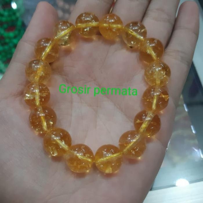 Gelang batu citrine 12mm