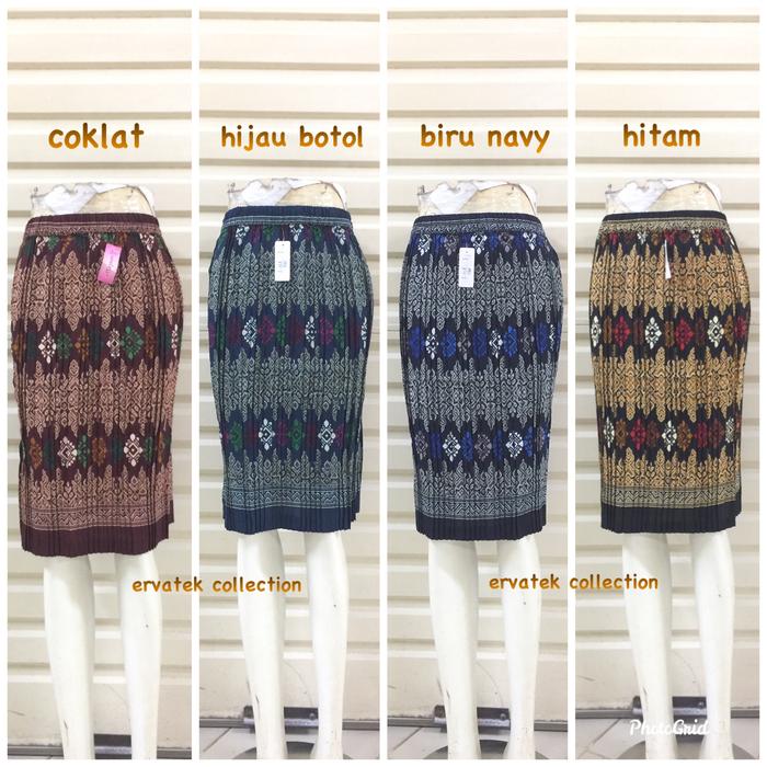 Rok Prisket Pendek P017 Bawahan Sepan Batik Plisket Kebaya Kondangan